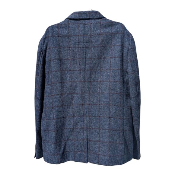 Tommy Hilfiger Moon England Tweed Wool Blazer Jacket Blue Men's Size 48 Academia - Picture 5 of 12